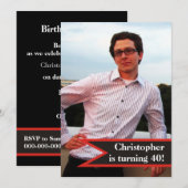 Das Foto der modernen Männer aus dem 40. Einladung (Vorne/Hinten)