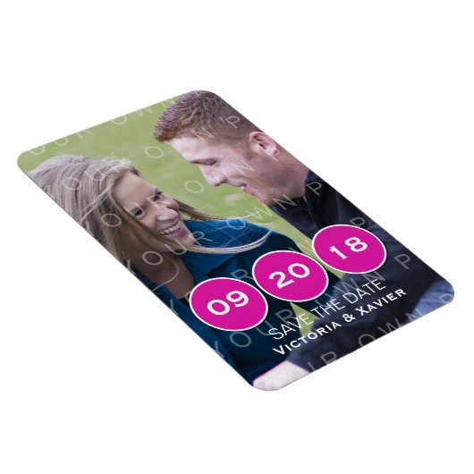 Das Foto der rosa modernen Kreise speichert das Da Magnet (Rechte Seite)