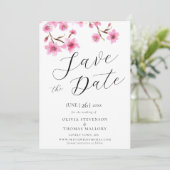 Das Foto der rosafarbenen Kirschblüten soll das Da Einladung (Stehend Vorderseite)