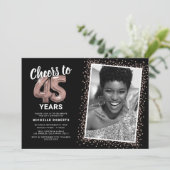 Das Foto des 45. Geburtstags Einladung (Stehend Vorderseite)