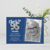 Das Foto des 95. Geburtstags Einladung (Stehend Vorderseite)