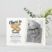 Das Foto des 95. Geburtstags Einladung (Stehend Vorderseite)