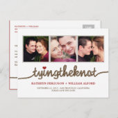 Das Foto des Knotens Save the Date binden Ankündigungspostkarte (Vorne/Hinten)