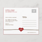 Das Foto des Knotens Save the Date binden Ankündigungspostkarte (Rückseite)