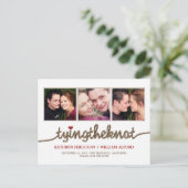 Das Foto des Knotens Save the Date binden Ankündigungspostkarte (Stehend Vorderseite)