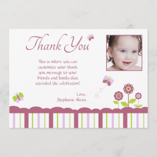 Das Foto des Schmetterlingsmädchens danken Ihnen Dankeskarte