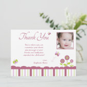 Das Foto des Schmetterlingsmädchens danken Ihnen Dankeskarte (Stehend Vorderseite)