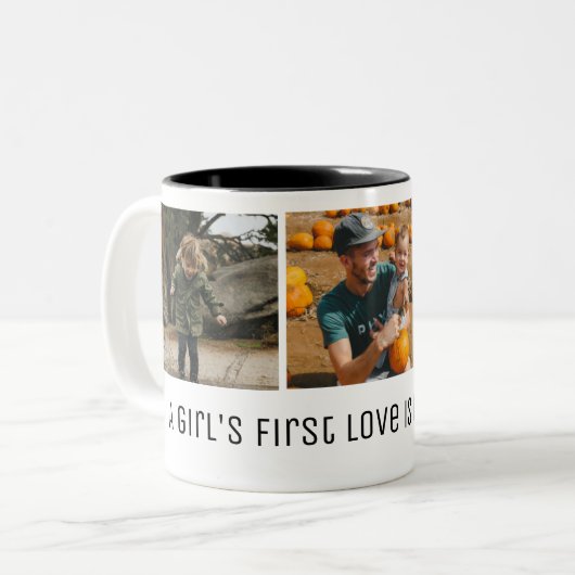 Das Foto eines Mädchens erster Liebe Zweifarbige Tasse (Vorderseite Links)