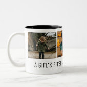 Das Foto eines Mädchens erster Liebe Zweifarbige Tasse (Links)