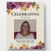 Das Foto "Floral Woman Beerdigung" feiern Fotoplatte (Vorderseite)