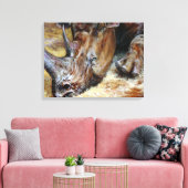 Das Foto ist ein lebendiges Rhinoceros Ölgemälde Leinwanddruck (Insitu (Wohnzimmer))