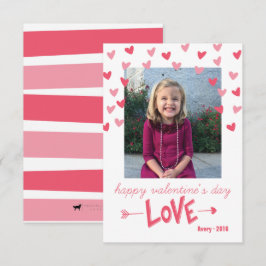 Das Foto-Karte glücklichen rosa Herzenvalentines Einladung