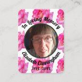 Das Foto mit dem Gedicht Memorial Telefonnummerkarte (Vorderseite)