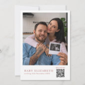 Das Foto QR Code Babydusche ist ein Girl Pink Einladung (Rückseite)