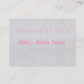 das Foto u. der Name Ihres Babys Visitenkarte (Rückseite)