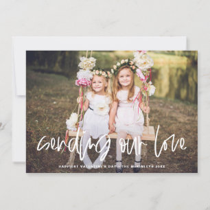 Das Foto unserer Liebe zum Valentinstag Feiertagskarte