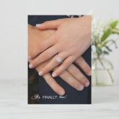 Das Foto Verlobung Ring Save the Date Einladung (Stehend Vorderseite)