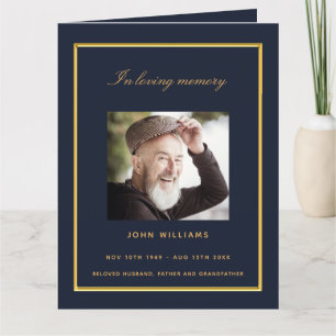 Das Foto von Blue Gold ist ein elegantes Beerdigun Dankeskarte