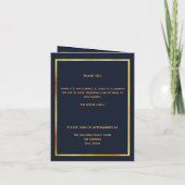 Das Foto von Blue Gold ist ein elegantes Beerdigun Dankeskarte (Rückseite)