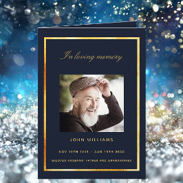 Das Foto von Blue Gold ist ein elegantes Beerdigun Dankeskarte