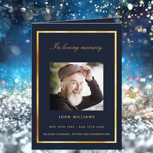 Das Foto von Blue Gold ist ein elegantes Beerdigun Dankeskarte