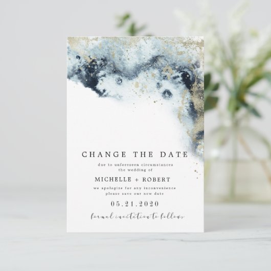 Das Foto Wasserfarbwaagen ändert das Datum Einladung (Stehend Vorderseite)