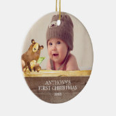 Das Foto-Weihnachtsverzierung des niedlichen Keramikornament (Rechts)