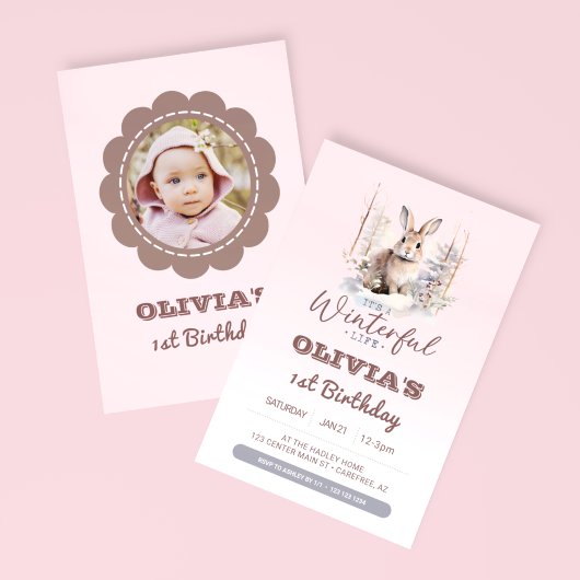 Das Foto zum Kindergeburtstag im Winter Einladung