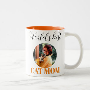 Das Foto zur besten Cat-Mama der Niedlichen Welt Zweifarbige Tasse