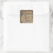 Das Foyer der Oper während des Mittelalters Quadratischer Aufkleber (Tasche)
