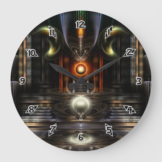 Das Fraktal Throne Room Art Große Wanduhr (Vorderseite)
