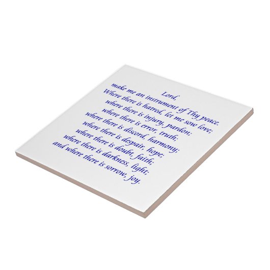 Das Franziskus-Gebet Fliese (Seite)