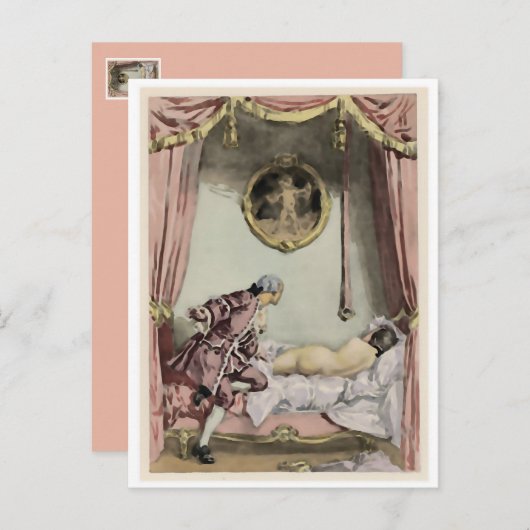 Das französische Bett ~ Postkarte / Einladungen (Vorne/Hinten)