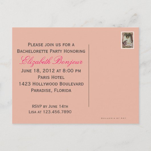 Das französische Bett ~ Postkarte / Einladungen (Rückseite)