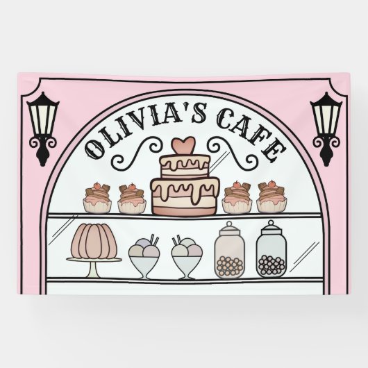 Das französische Pariser Café-Schaufenster Geburts Banner (Horizontal)