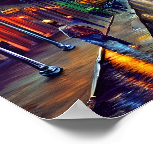 Das französische Viertel Digital Art Malerei Poster (Ecke)