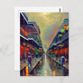 Das französische Viertel Digital Art Malerei Postkarte (Vorne/Hinten)