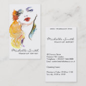 Das Frauenportrait in Wasserfarben bildet die Küns Visitenkarte (Vorne/Hinten)