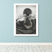 Das freie Mädchen schaut nicht zurück. Leinwanddruck (Insitu (Holzboden))