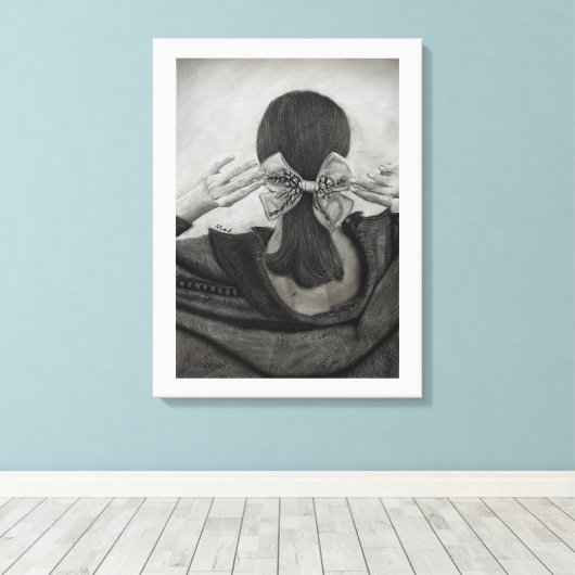 Das freie Mädchen schaut nicht zurück. Leinwanddruck (Insitu (Holzboden))