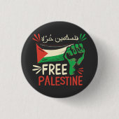 Das freie Palästina Rette palästinensische Flagge Button (Vorderseite)