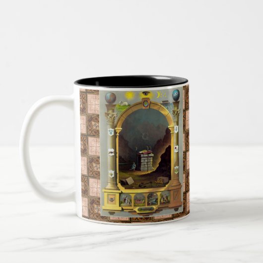 Das Freimaurerdiagramm Zweifarbige Tasse (Links)