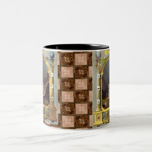 Das Freimaurerdiagramm Zweifarbige Tasse (Mittel)