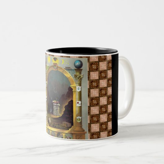 Das Freimaurerdiagramm Zweifarbige Tasse (VorderseiteRechts)