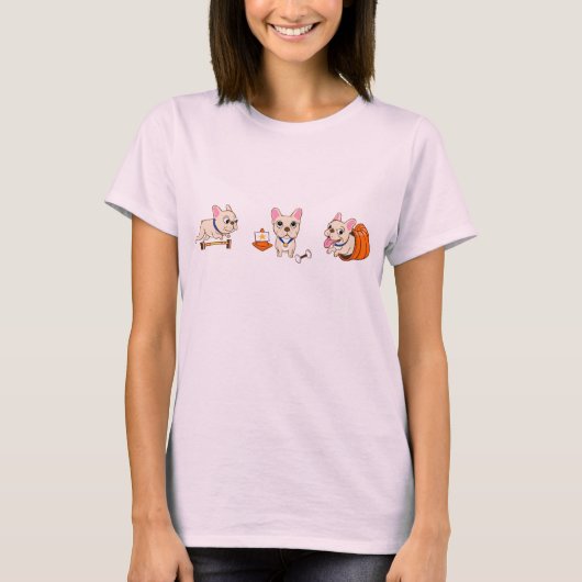 Das Frenchie helle T-Shirt (Vorderseite)