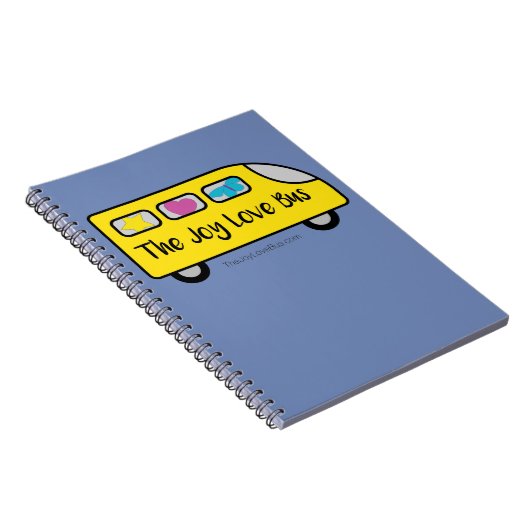 Das Freude-Liebe-Bus-Logo-Notizbuch Notizblock (Rechte Seite)
