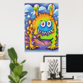 Das freundliche Monster | AI Art Poster (Heimbüro)