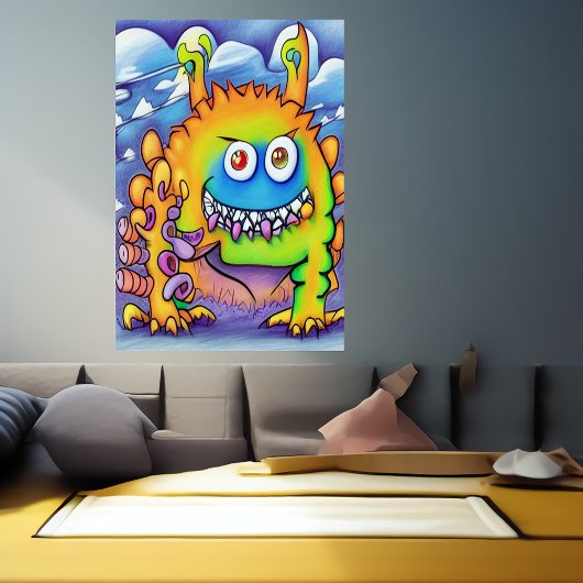 Das freundliche Monster | AI Art Poster