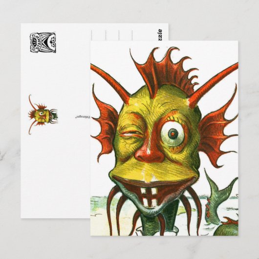 Das freundliche Monster Postkarte (Vorne/Hinten)