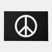 Das Friedenszeichen Anti-Krieg Schwarz-weiße Moder Fußmatte (Vorderseite)